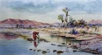 EDOUARD HERZIG LAVANDIERE A BISKRA